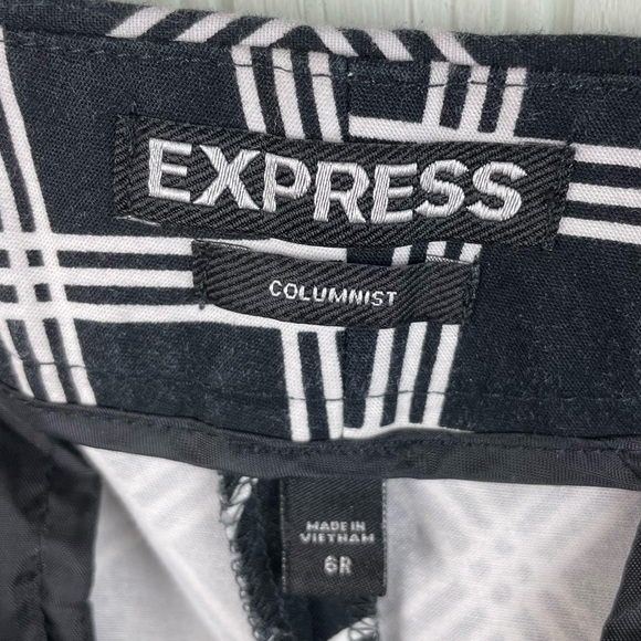 Express Columnist Pants Black and White Check Print Womens Size 6 Buiness Casual - Picture 4 of 7